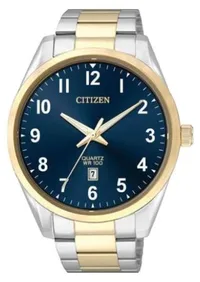Citizen® Men's Quartz Stainless Steel Two-Tone Bracelet Watch w/Blue Dial