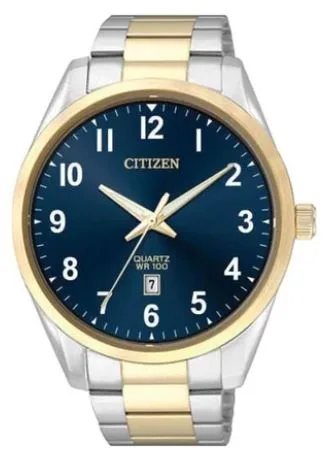 Citizen® Men's Quartz Stainless Steel Two-Tone Bracelet Watch w/Blue Dial
