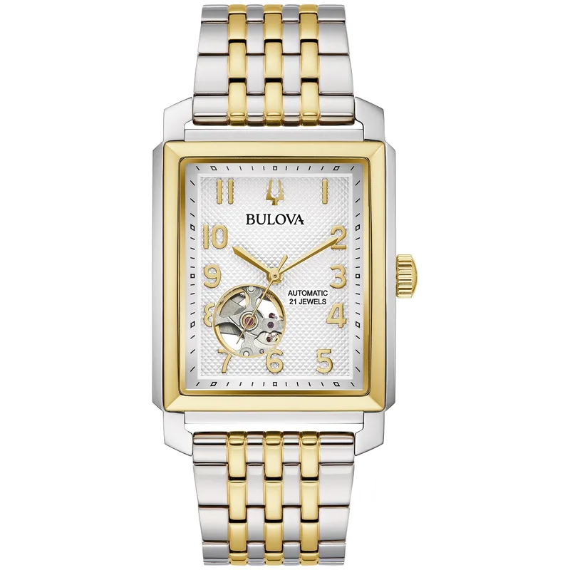 Bulova Watches Men's Sutton Ss Bracelet Watch Silver-White Dial