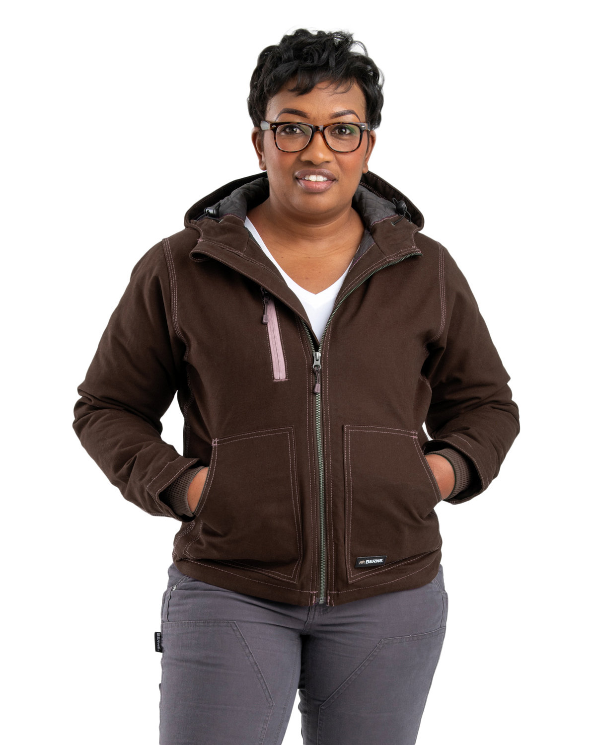Berne Apparel Ladies' Softstone Modern Full-Zip Hooded Jacket