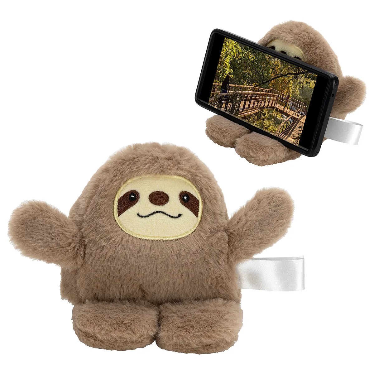 Phone Pals™ Weighted Plush Phone Holder - Sloth view 2