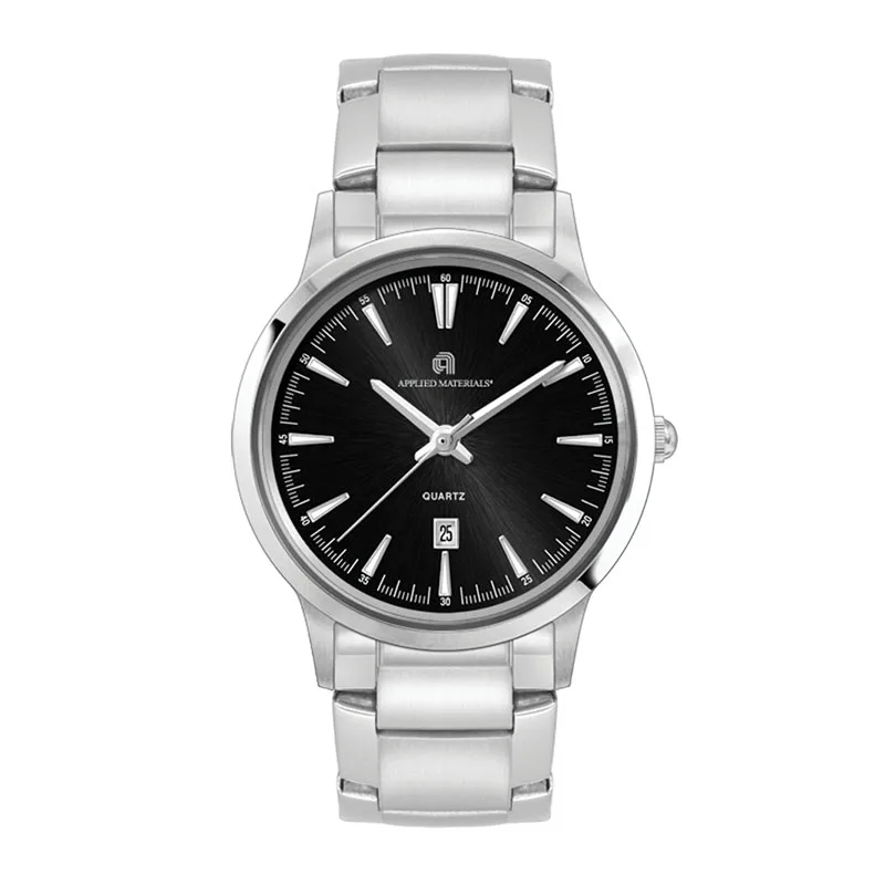 Wc4075 22mm Steel Silver Case, 3 Hand Mvmt, Black Dial, Dte Display, Silver Bracelet, Flat Mineral C