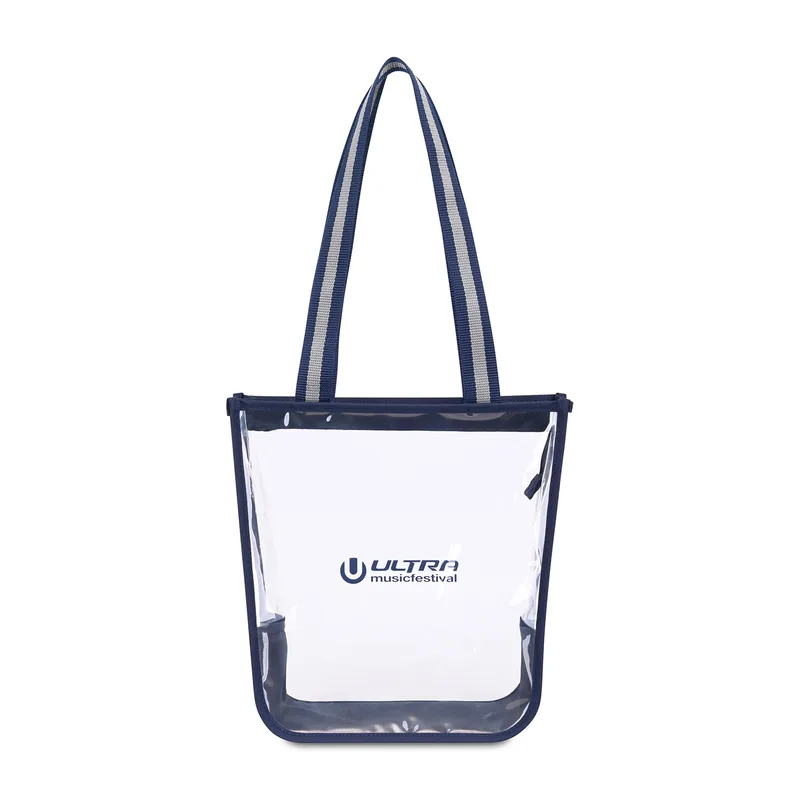 Sigma Clear Zippered Tote - Navy