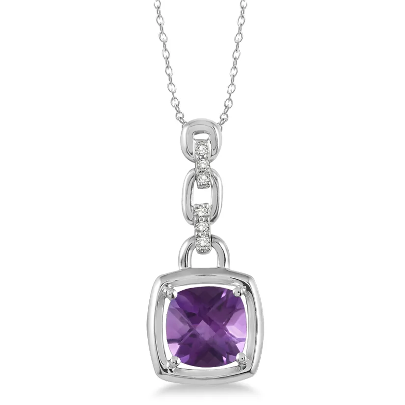 Jilco Inc Amethyst And Diamond Necklace