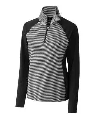 Cutter & Buck Forge Tonal Stripe Stretch Half Zip Womens Top