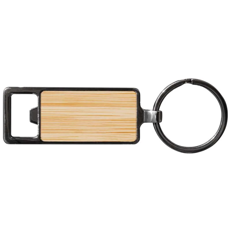 Bamboo Key Chain Bottle Opener view 2