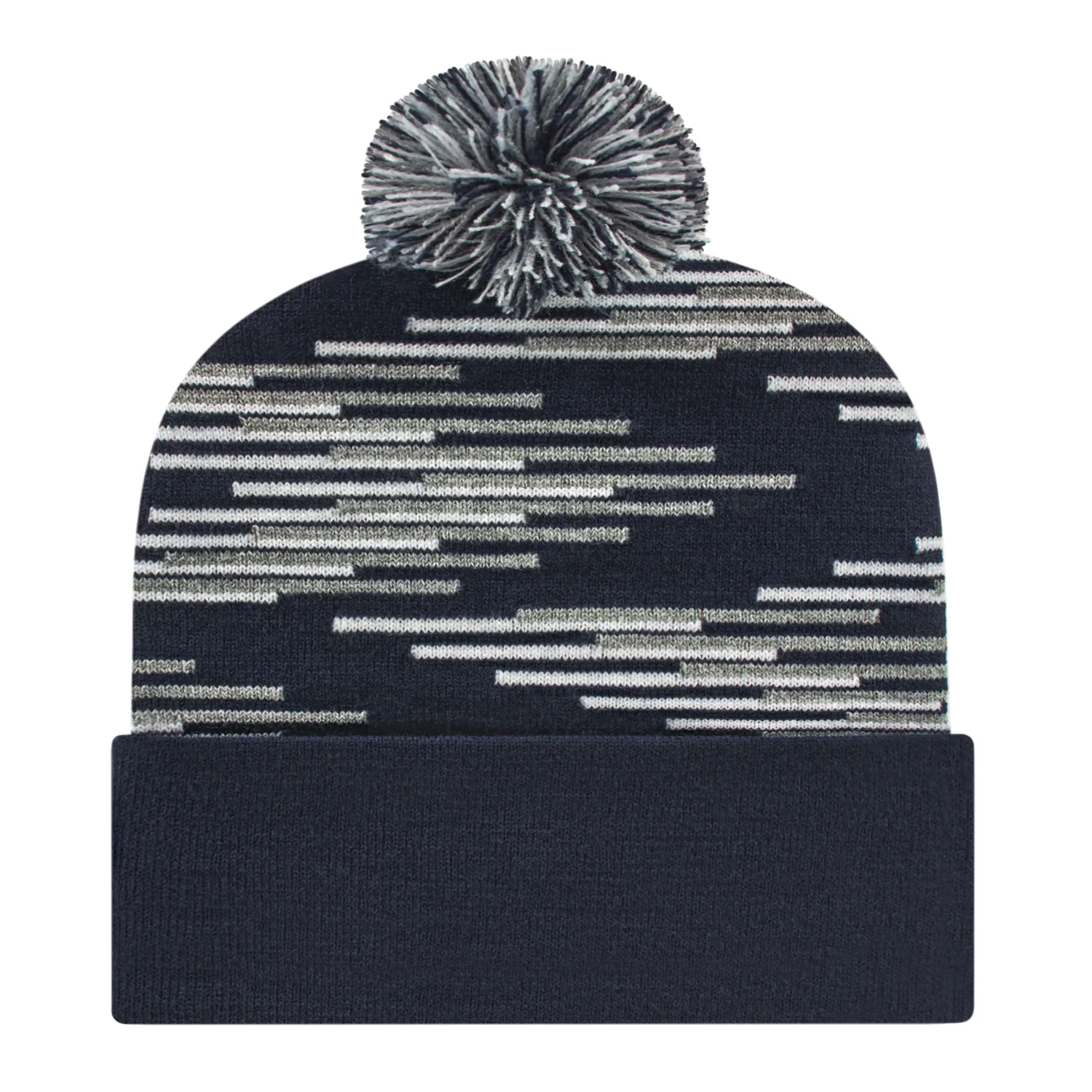 Bar Knit Cap with Cuff view 2
