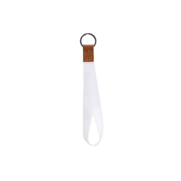 Dye Sublimated Keychain with Leather Accent view 3