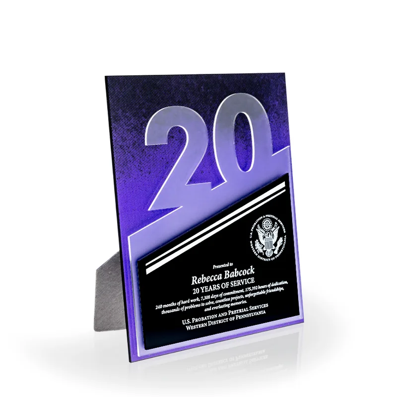20 Year Flow Acrylic Award Plaque
