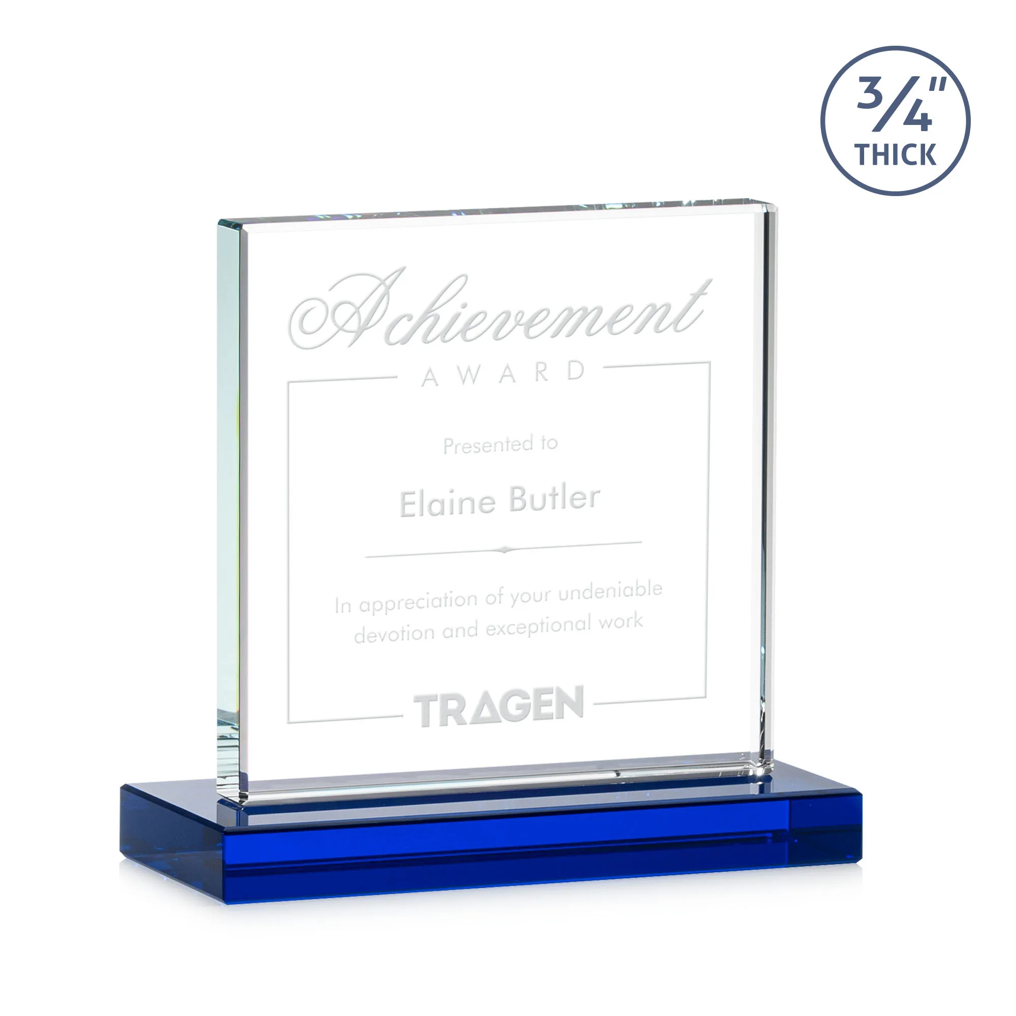 Deep Etch, Standard base, Blue, 7" x 6.75" x 3"