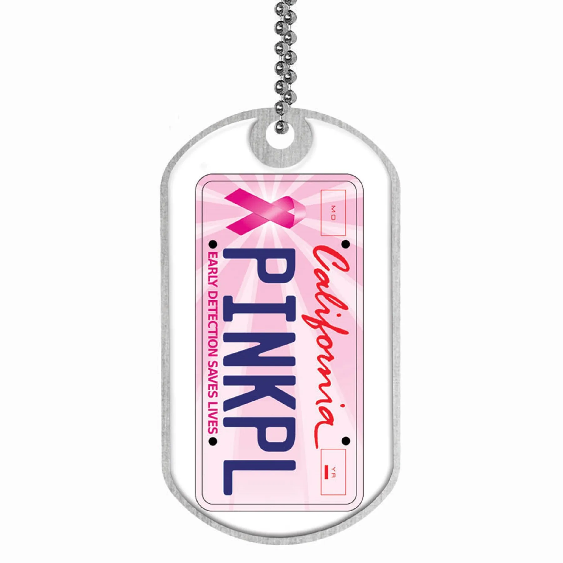 Express 2"x1 1/8" Double Sided Aluminum Dog Tag w/24" Ball Chain (Domestically Produced) view 6