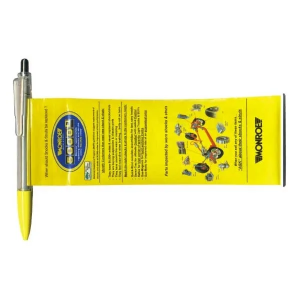 Banner Pen w/Clear Flat Clip & Chrome Plunger
