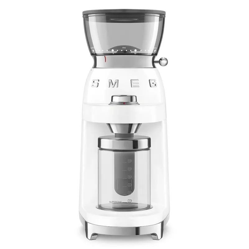 SMEG Multipurpose Conical Burr Coffee Grinder - White
