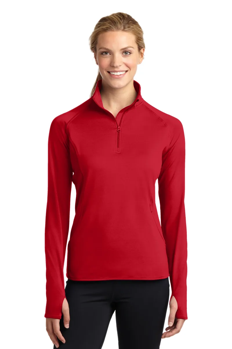 Sport-Tek® Women's Sport-Wick® Stretch 1/4-Zip Pullover. view 3