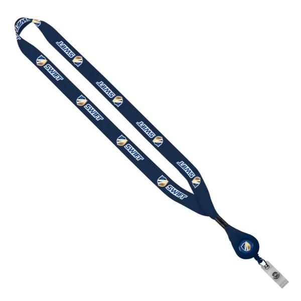 3/4" rPET Dye-Sublimated Lanyard with Metal Crimp And Badge Reel view 6