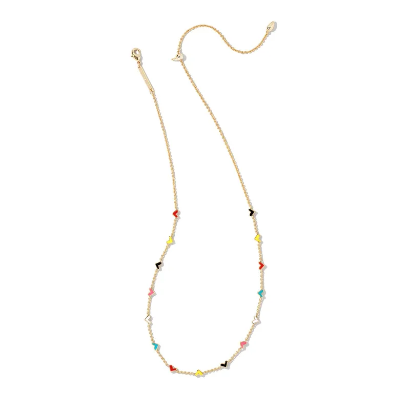 Kendra Scott Haven Heart Gold Strand Necklace in Multi Mix