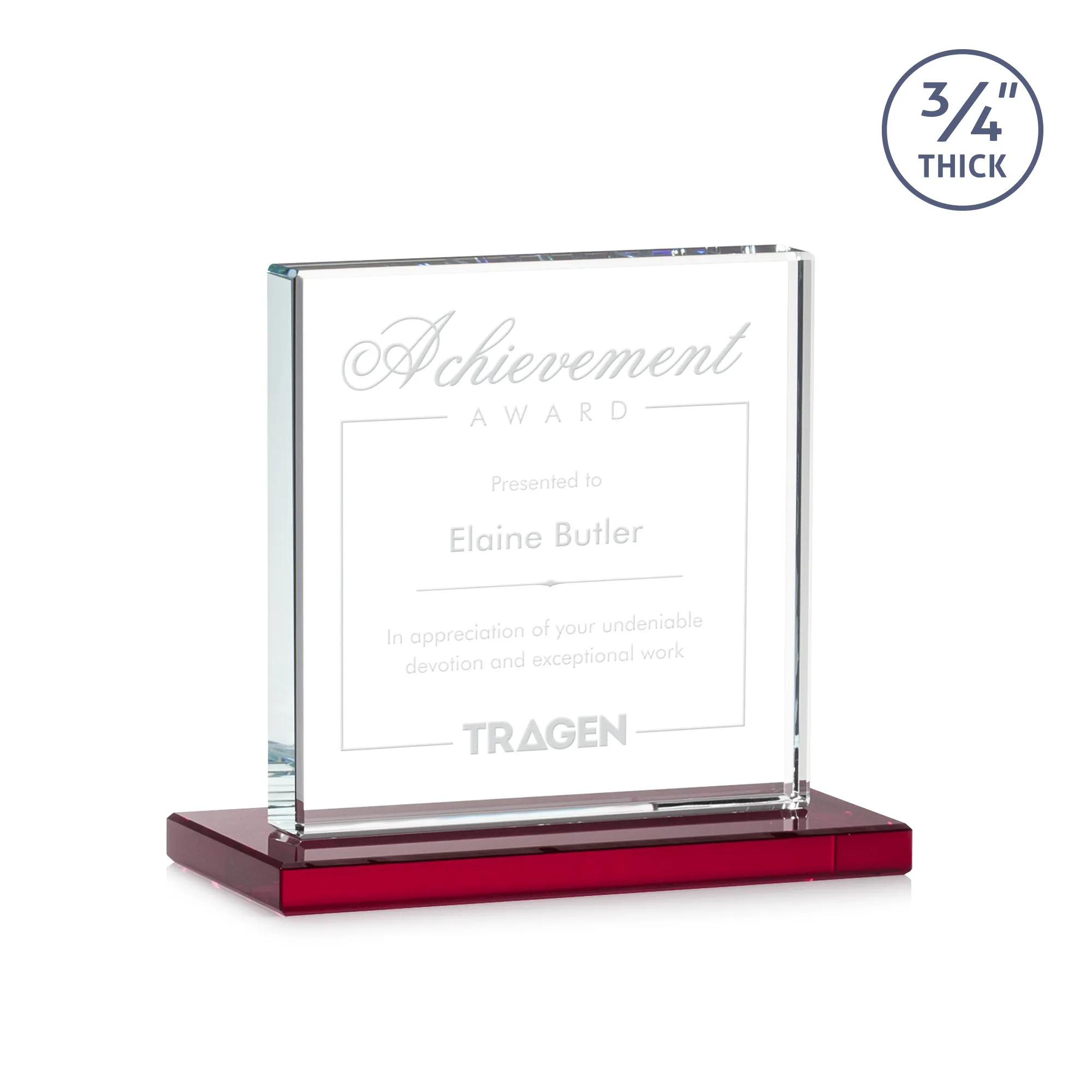 Deep Etch, Standard base, Red, 6" x 5.375" x 3"
