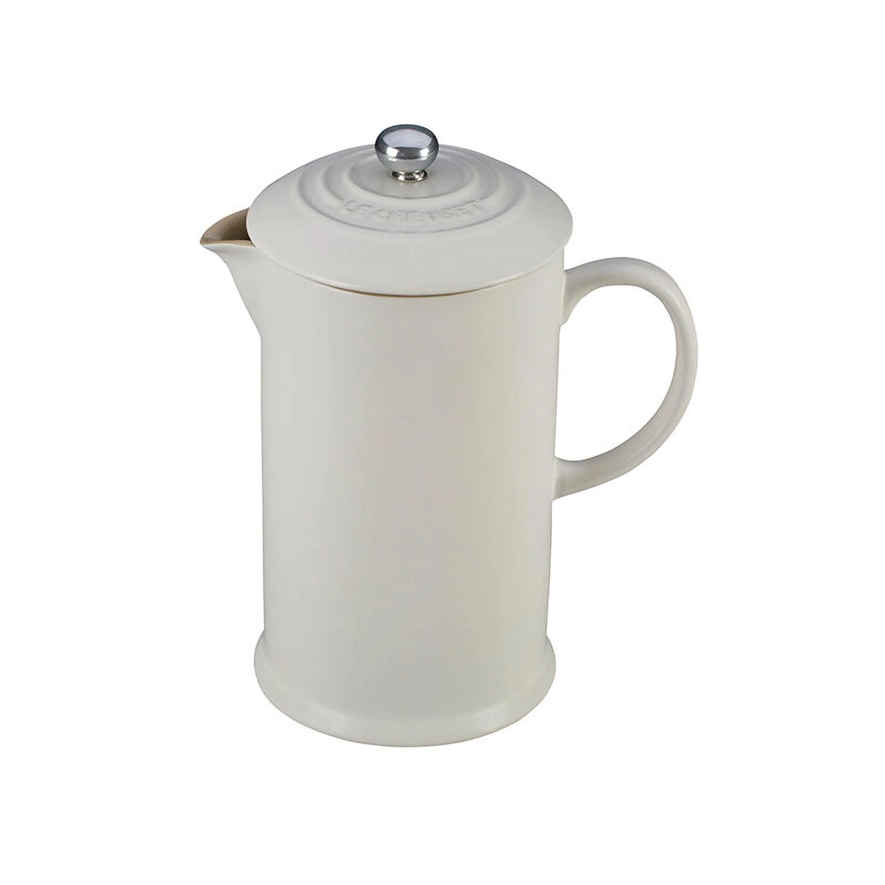 Le Creuset 34 Oz. Cafe Collection White Stoneware French Press