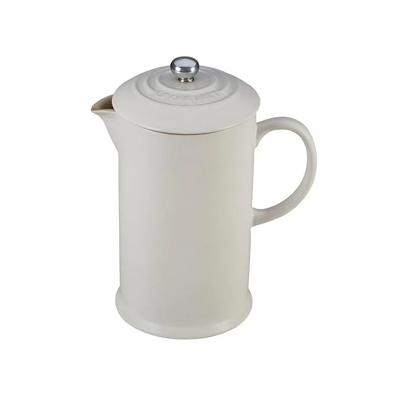 Le Creuset 34 Oz. Cafe Collection White Stoneware French Press