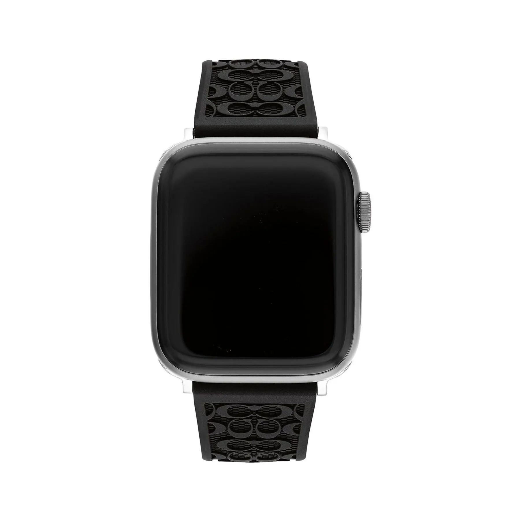 Coach Signature C Embossed Black Silicone Rubber Strap