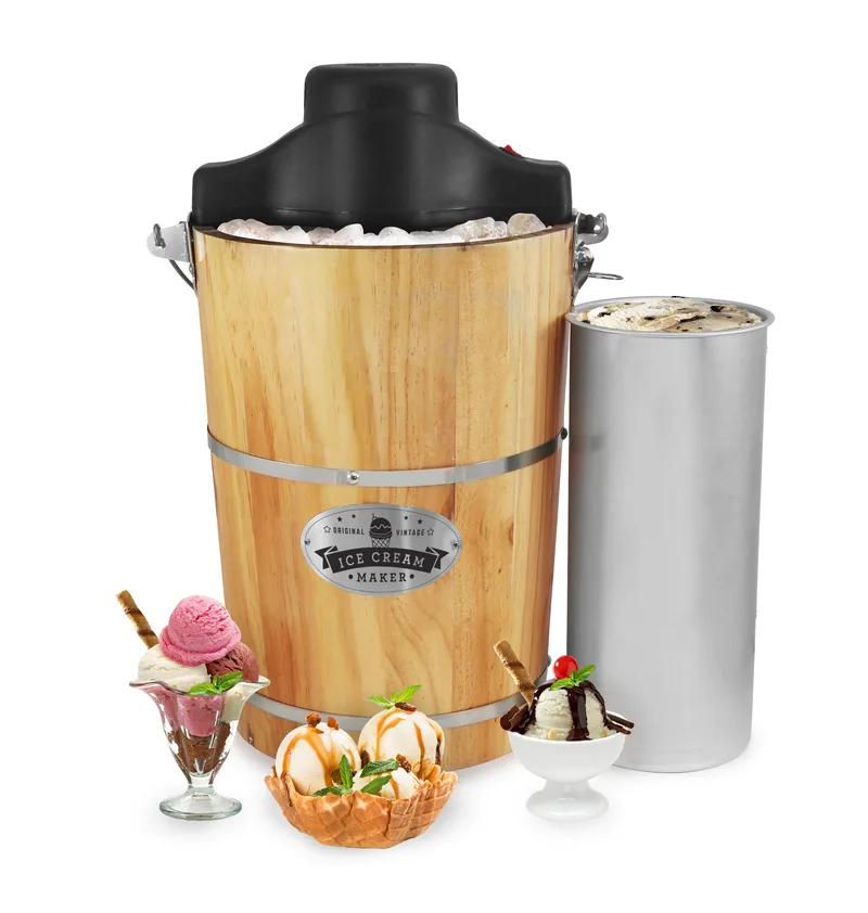 Elite Gourmet 6Qt Old-Fashioned Electric Ice Cream Maker