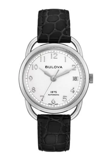 Citizen® Joseph Bulova Commodore Ladies Leather Strap Watch w/White Dial