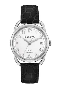 Citizen® Joseph Bulova Commodore Ladies Leather Strap Watch w/White Dial