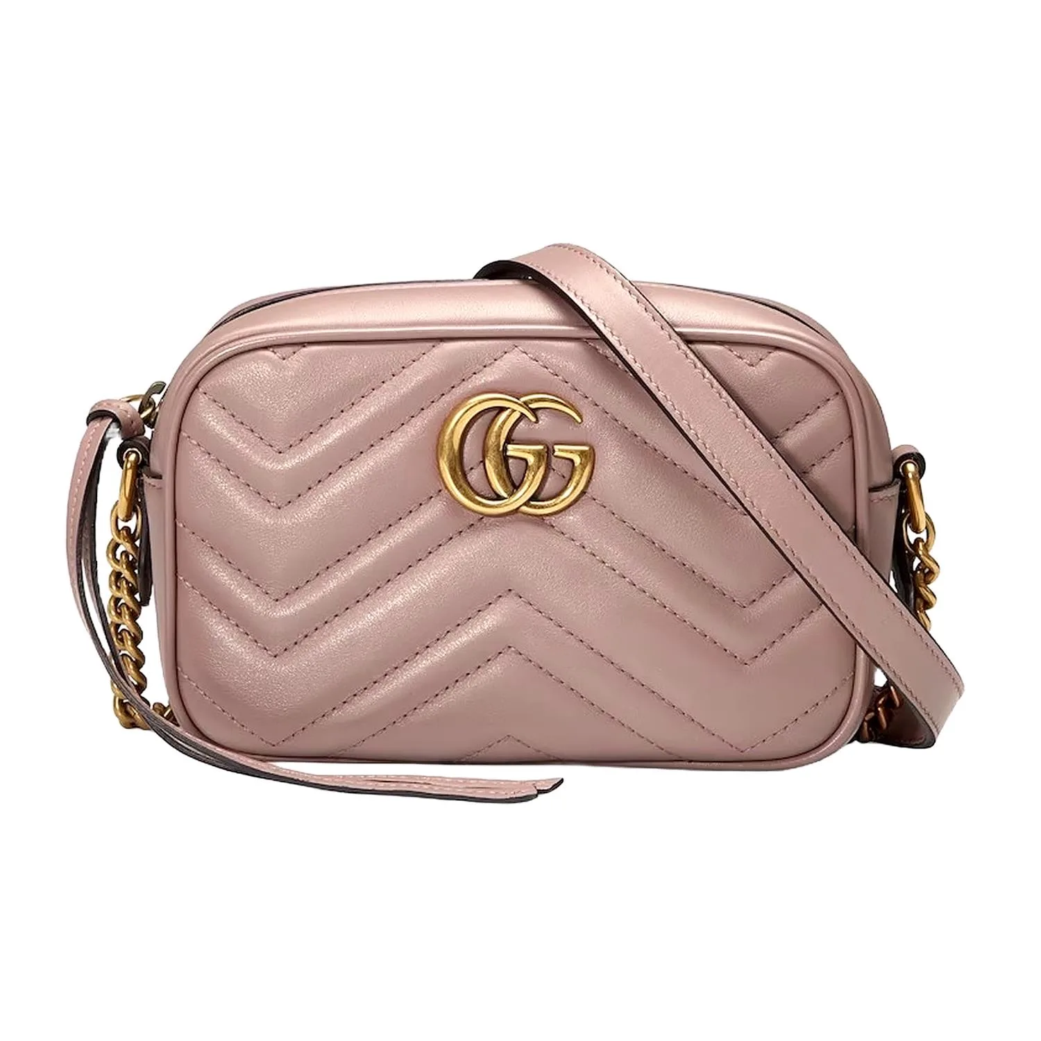 Gucci Dusty Pink Mini Marmont Chain Shoulder Bag