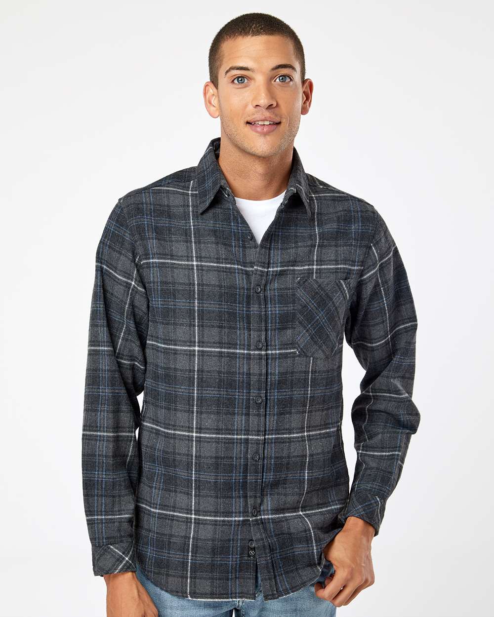 Burnside® Open Pocket Long Sleeve Flannel Shirt view 3
