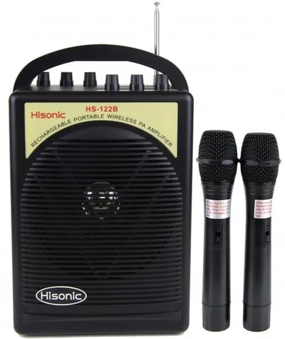 Hisonic® 40 Watts Rechargeable Portable PA System w/Handheld Mics