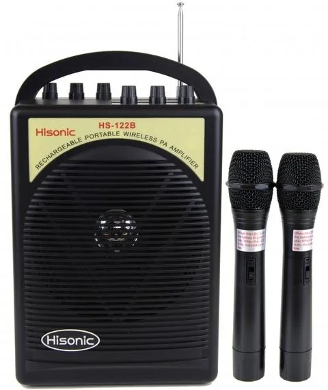Hisonic® 40 Watts Rechargeable Portable PA System w/Handheld Mics