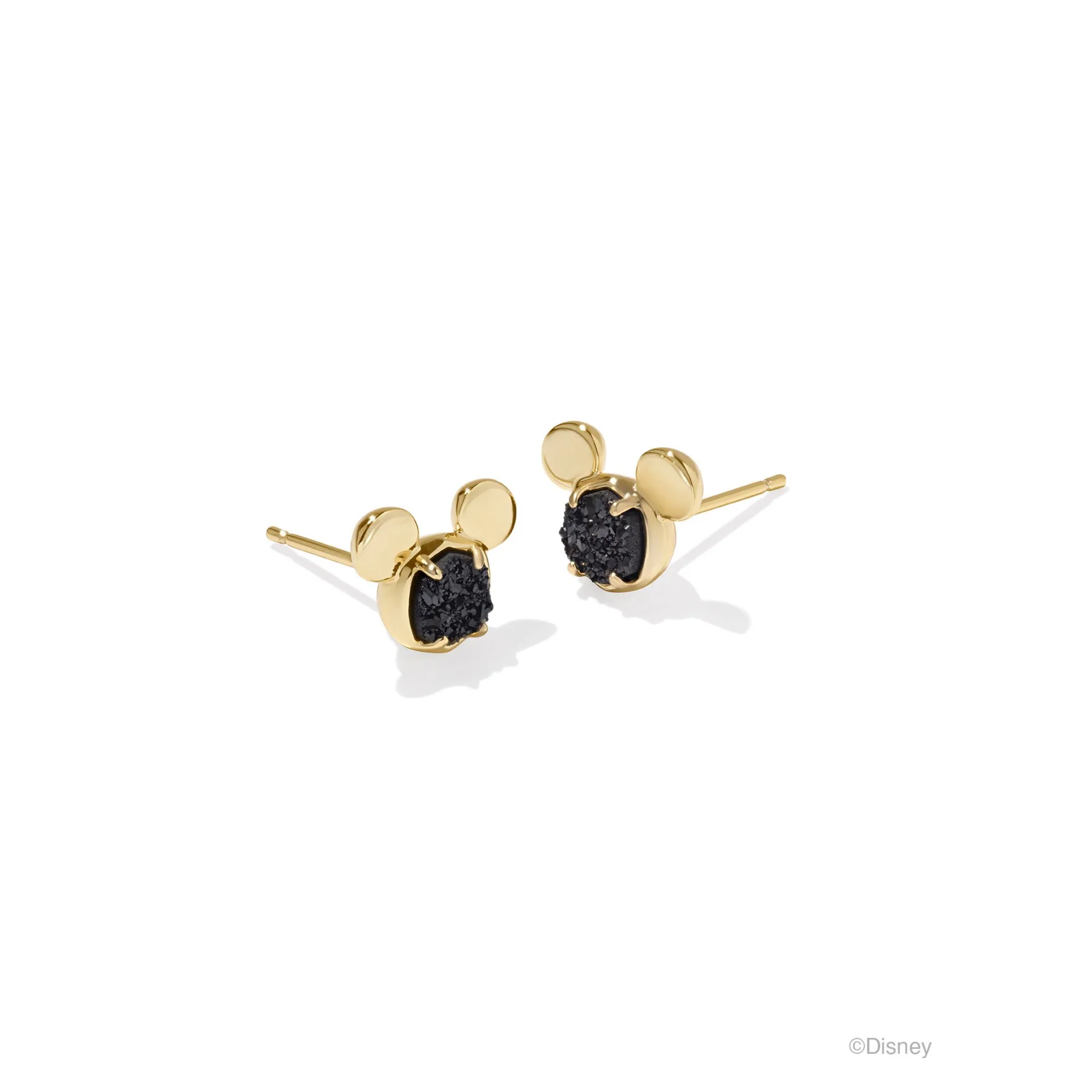 Kendra Scott Disney Gold Mickey Mouse Stud Earrings in Black Drusy