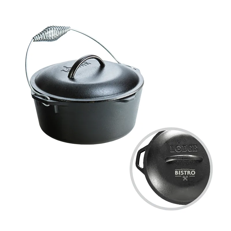 Lodge - 5-Quart Cast Iron Dutch Oven w/Bail Handle