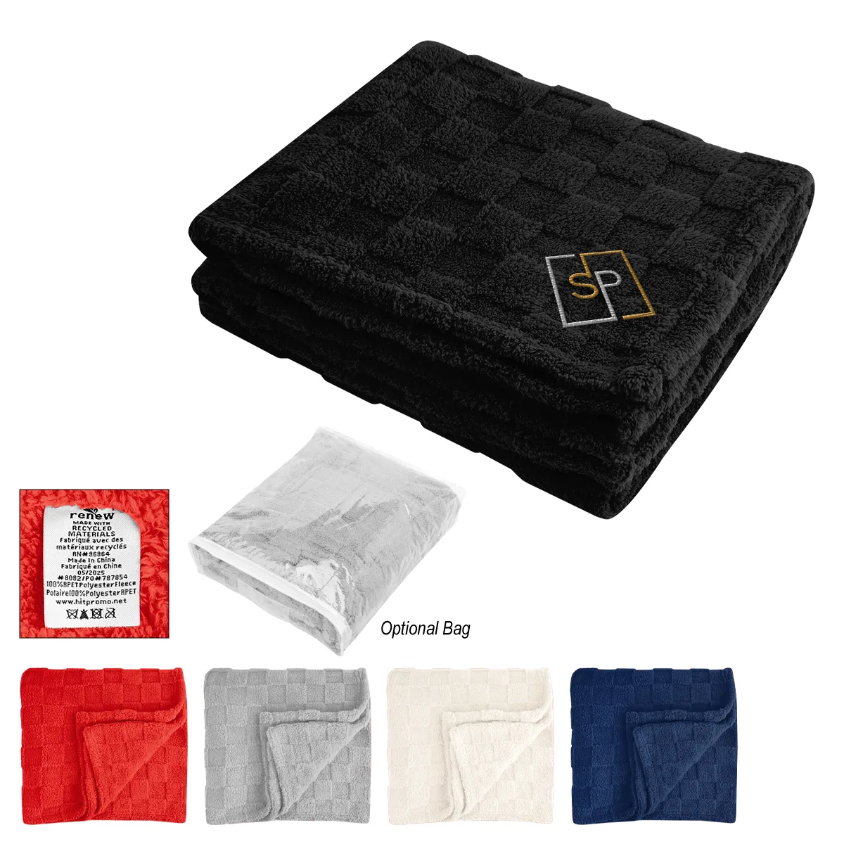 Rpet Checkered Sherpa Blanket view 2