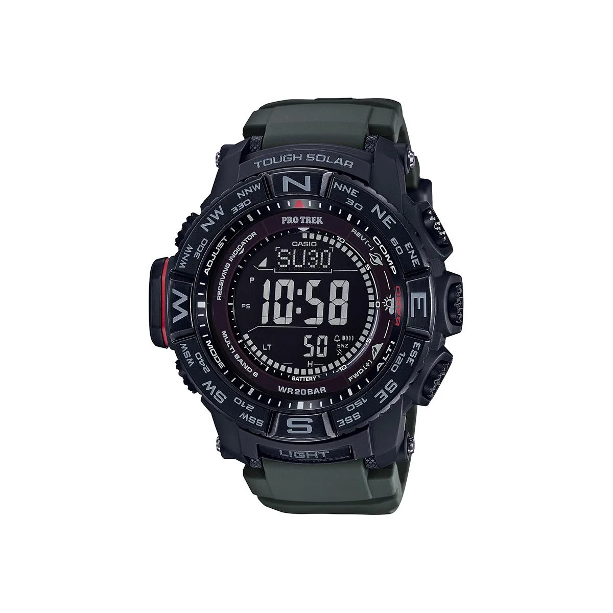 Casio Pro-Trek Triple Sensor Watch W/ Stn Lcd Black
