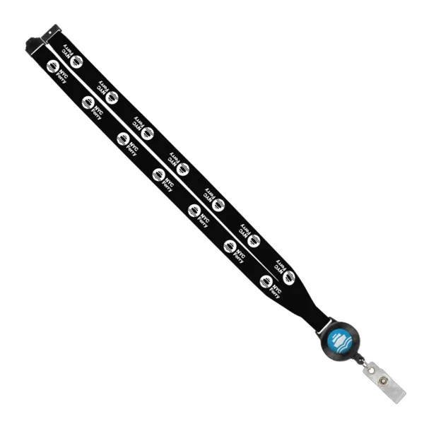 IMPORT 3/4" Polyester Lanyard with Retractable Badge Reel and IPH7 back of neck convenience release.