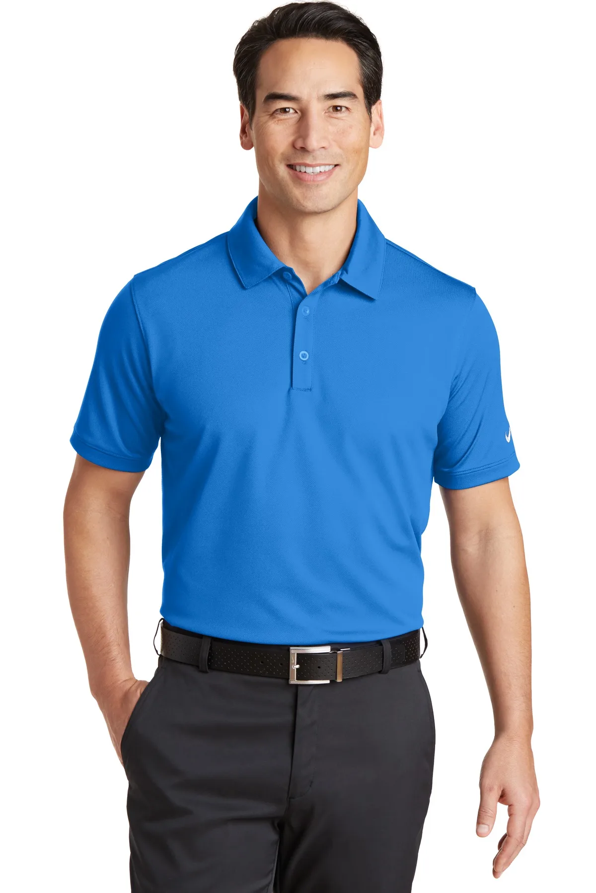 Nike Dri-FIT Solid Icon Pique Modern Fit Polo. view 4