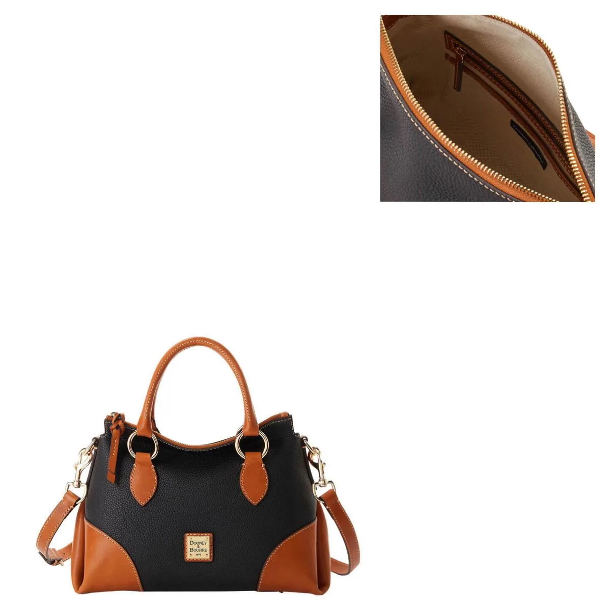 Dooney & Bourke Black Pebble w/Florentine Trim Satchel 30