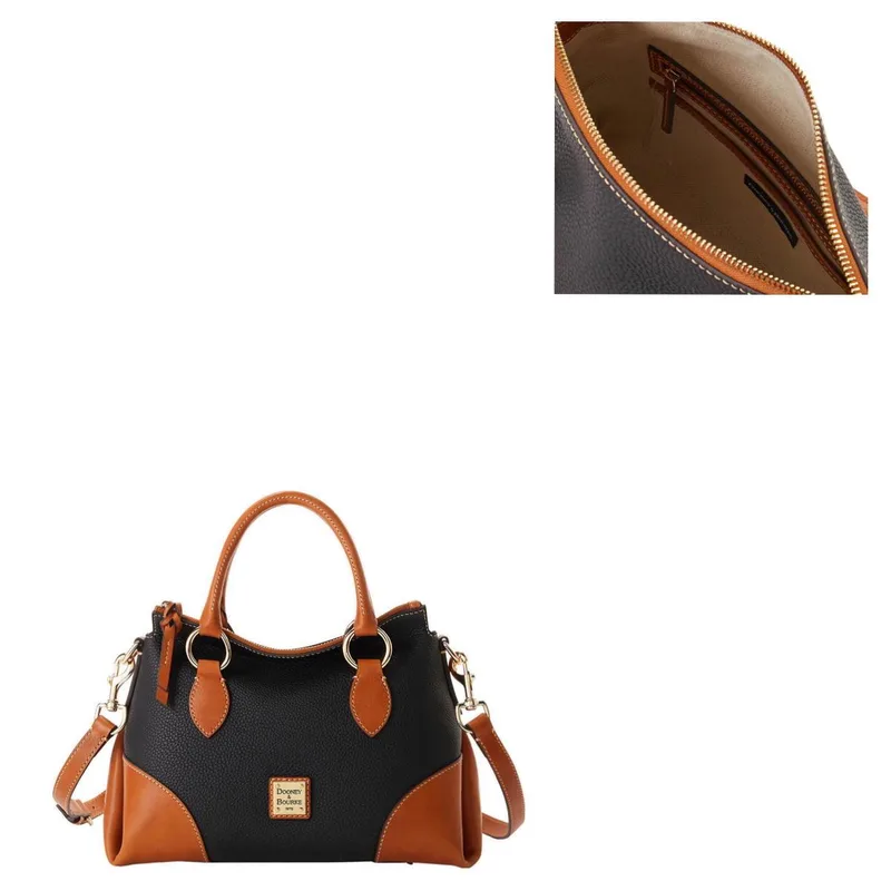 Dooney & Bourke Black Pebble w/Florentine Trim Satchel 30