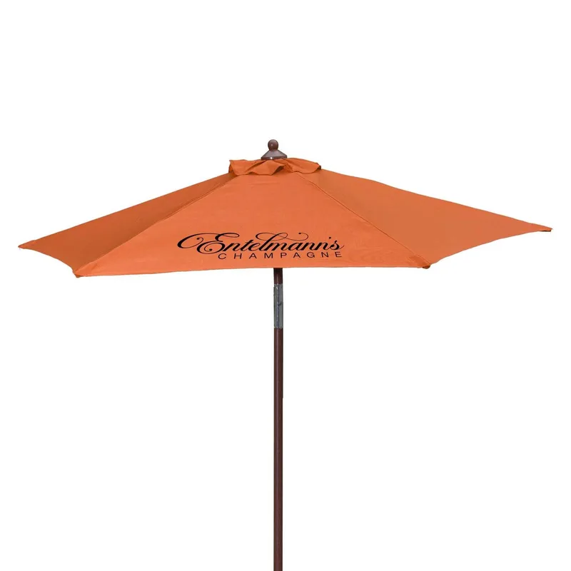 7' Wood Look Tilting Market Umbrella Kit (1 Imprint)