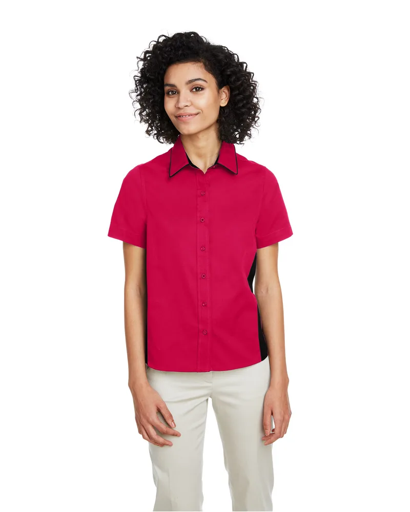 Harriton Women's Flash IL Colorblock Short Sleeve Shirt view 4