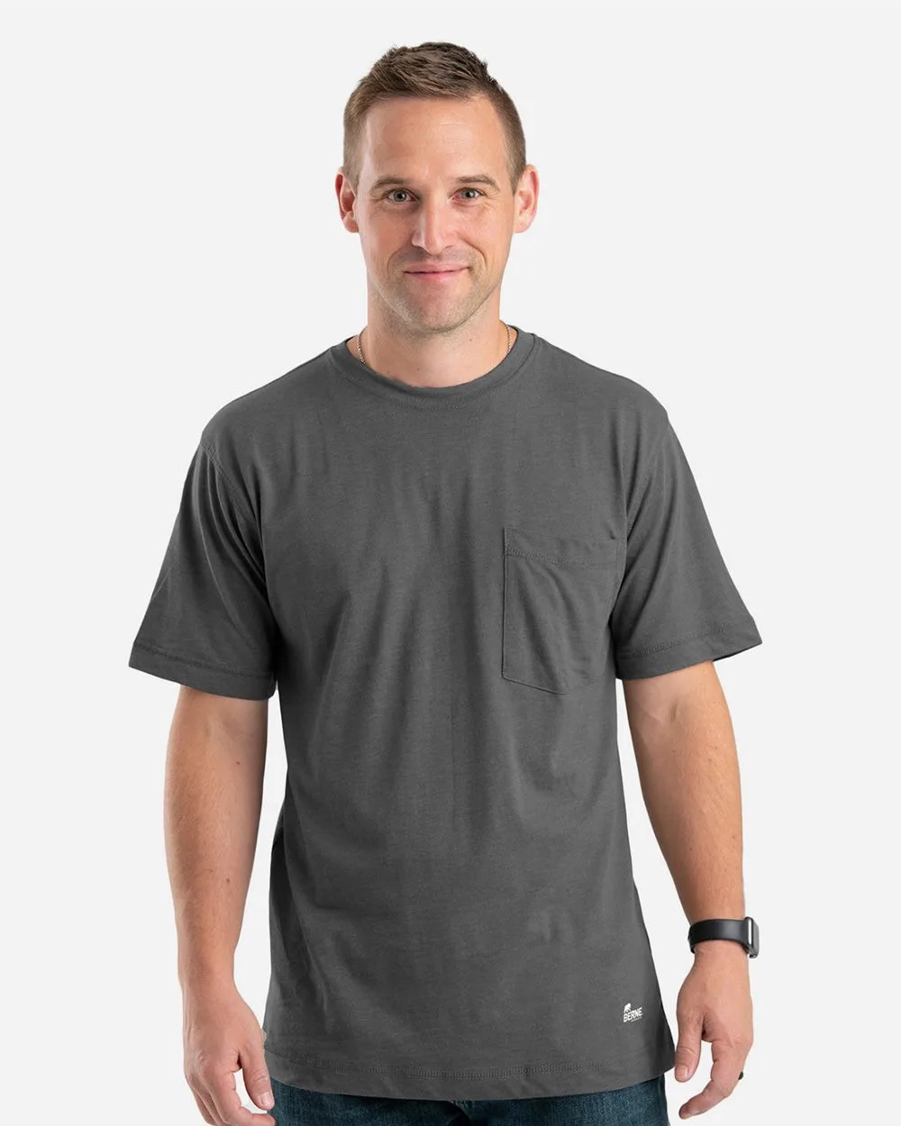 Berne® Apparel Men's Lightweight Performance Pocket T-Shirt view 2