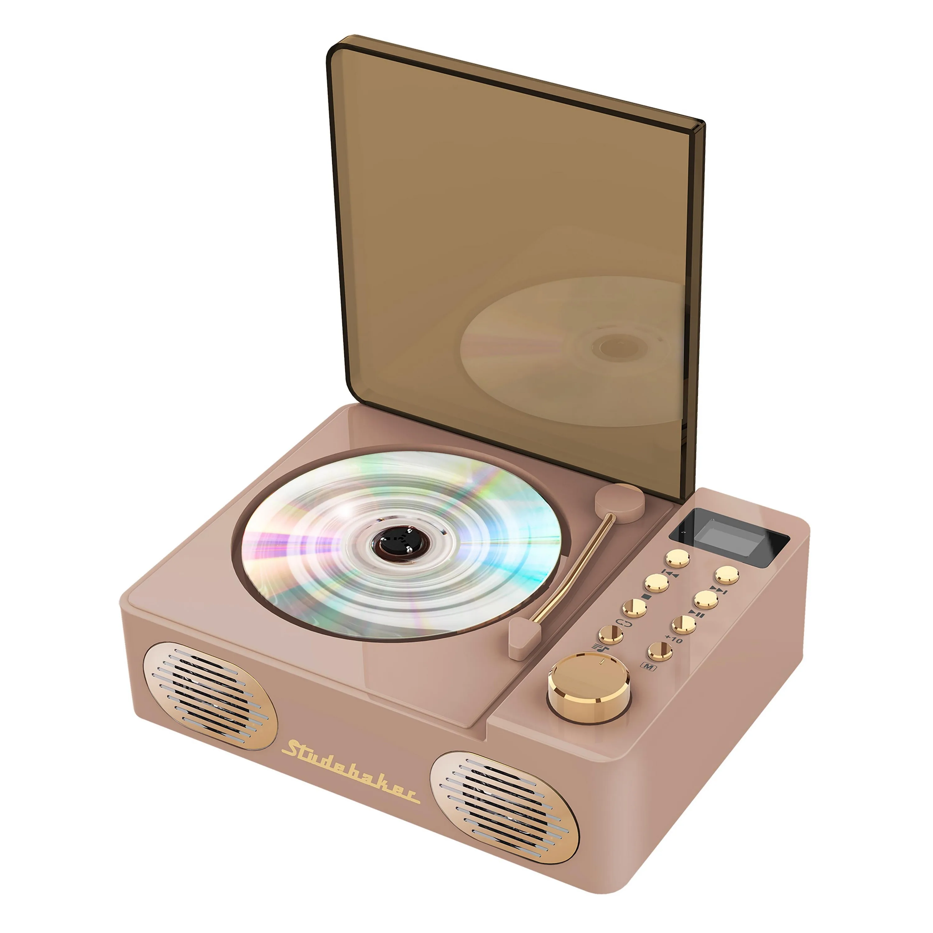 Studebaker Retro Cd Player w/Bluetooth - Rose Pink/Gold