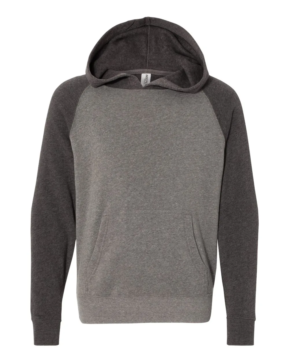 Independent Trading Co.® Youth Lightweight Special Blend Raglan Hooded Sweatshirt view 4