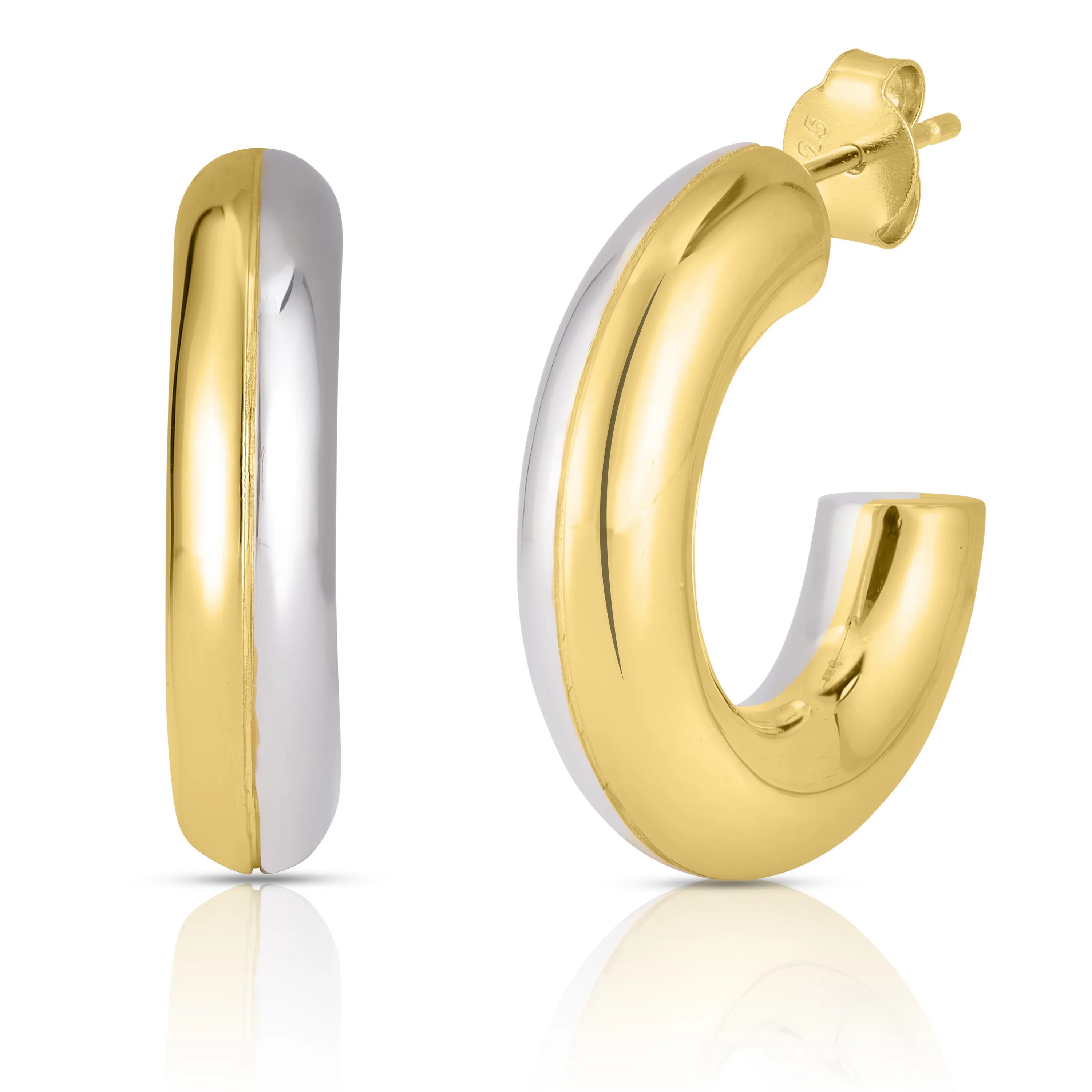 Jilco Inc Two Tone Hoop Earrings