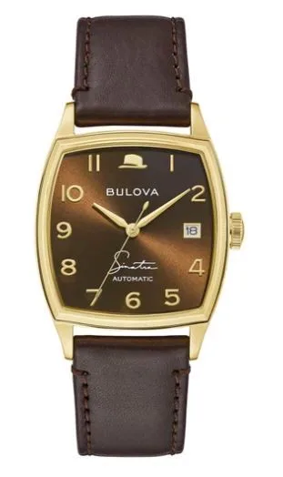 Citizen® Bulova Frank Sinatra Men's Automatic Brown Leather Strap Watch