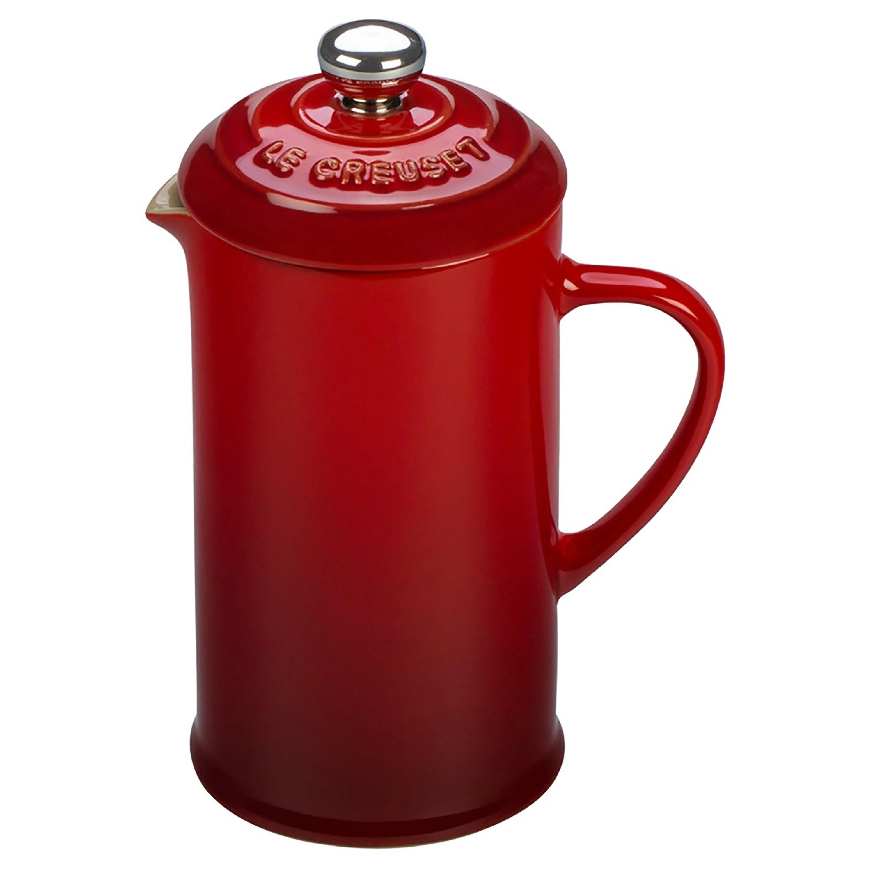 Le Creuset 34Oz Cafe Collection Stoneware French Press Cerise