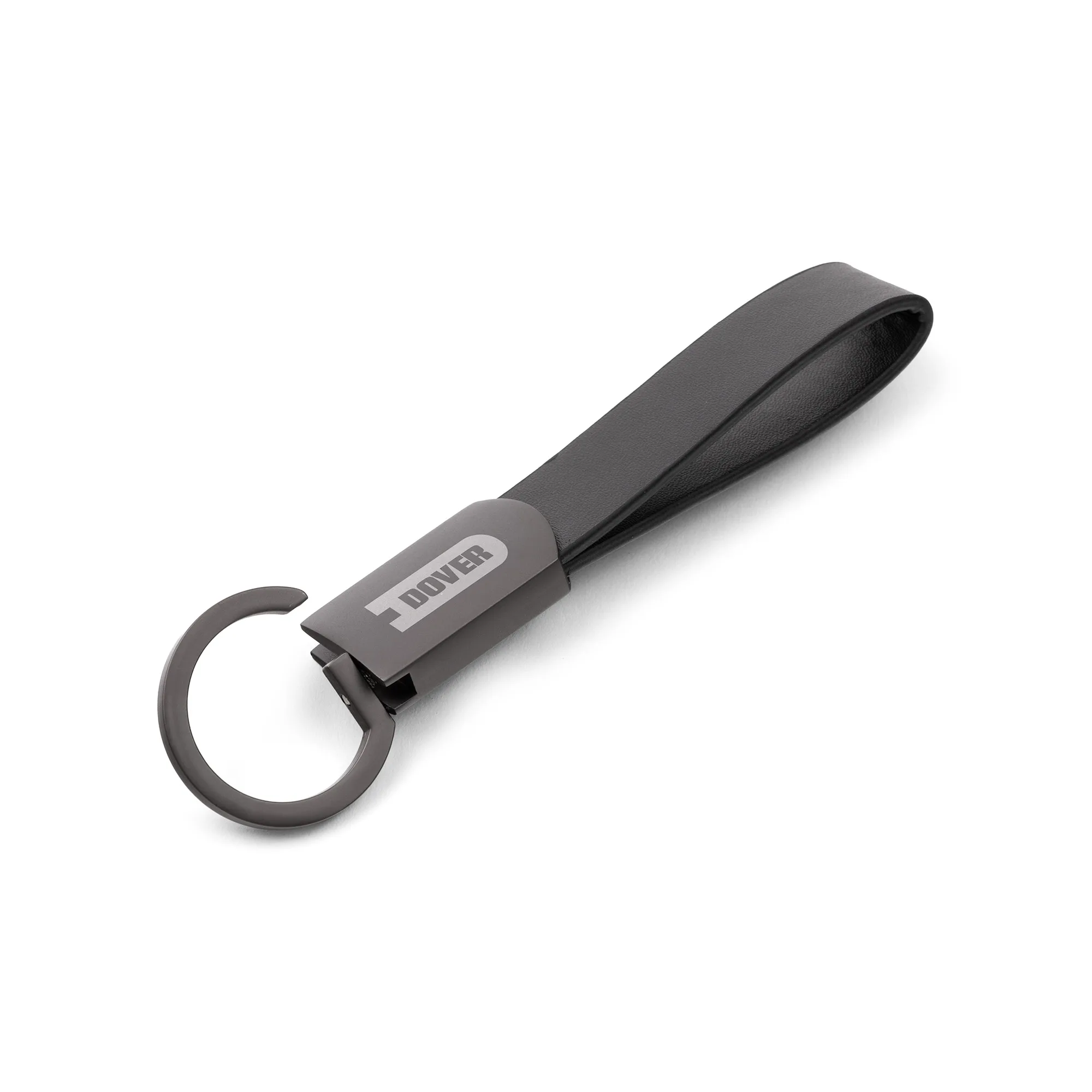 Axis Gunmetal Leather Keyring view 4