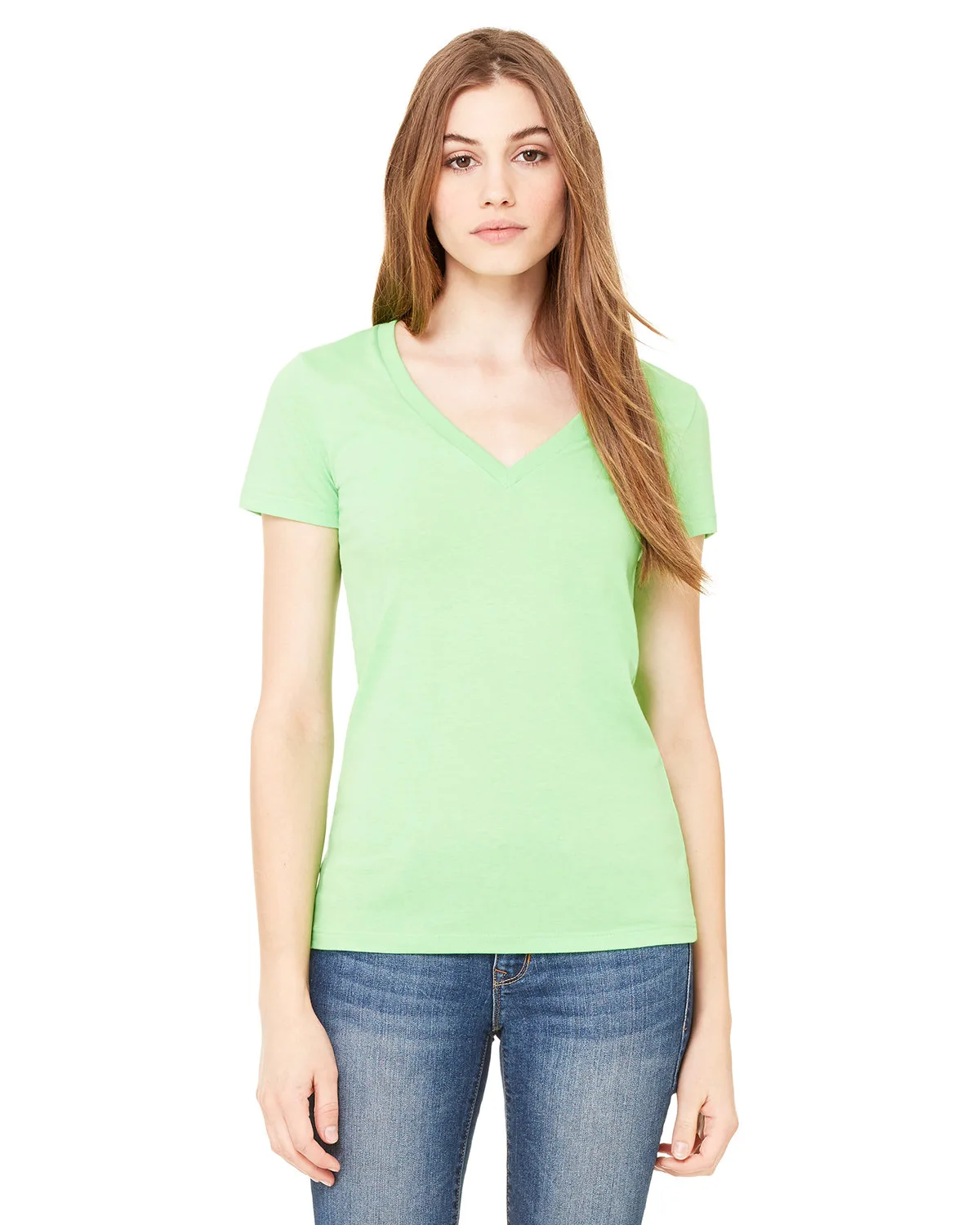 BELLA+CANVAS Ladies' Jersey Short-Sleeve Deep V-Neck T-Shirt view 5