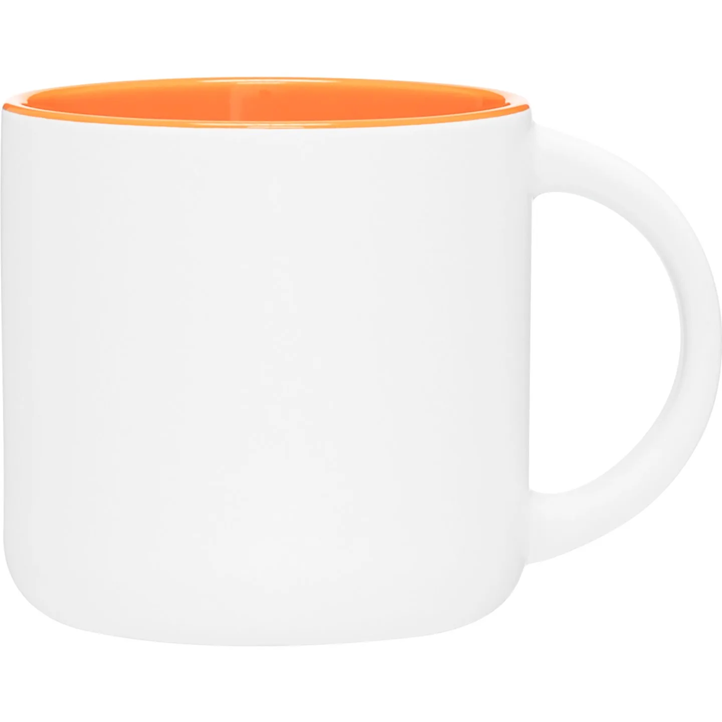 14 oz Minolo Ceramic Mug (Matte White/Orange) view 2